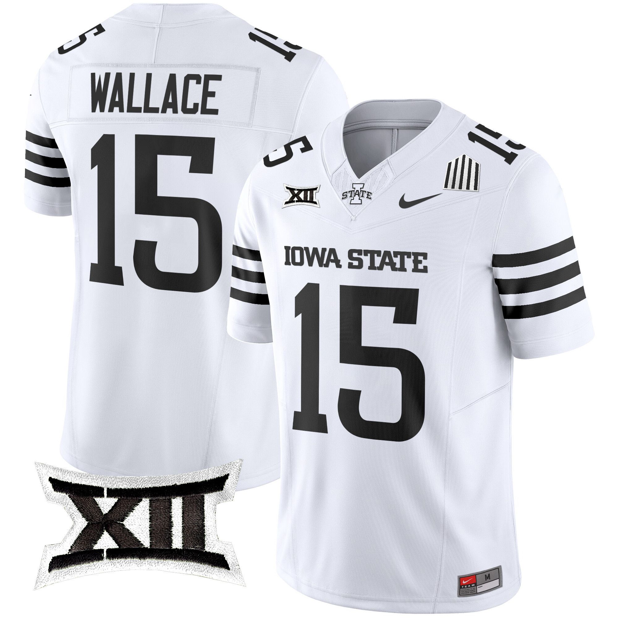 Men Iowa State Cyclones #15 Wallace White Nike 2024 Vapor Limited NCAA Jersey style 1->customized ncaa jersey->Custom Jersey